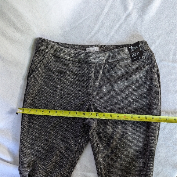 New York & Co 7th Ave Pant Grey Tweed Pattern Bootcut Size L Pull On NWT - Picture 9 of 10